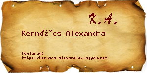 Kernács Alexandra névjegykártya